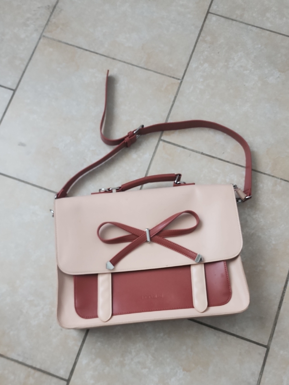 Ecosusi Two-Tone Pink and Rust Crossbody Satchel Computer Bag⁸